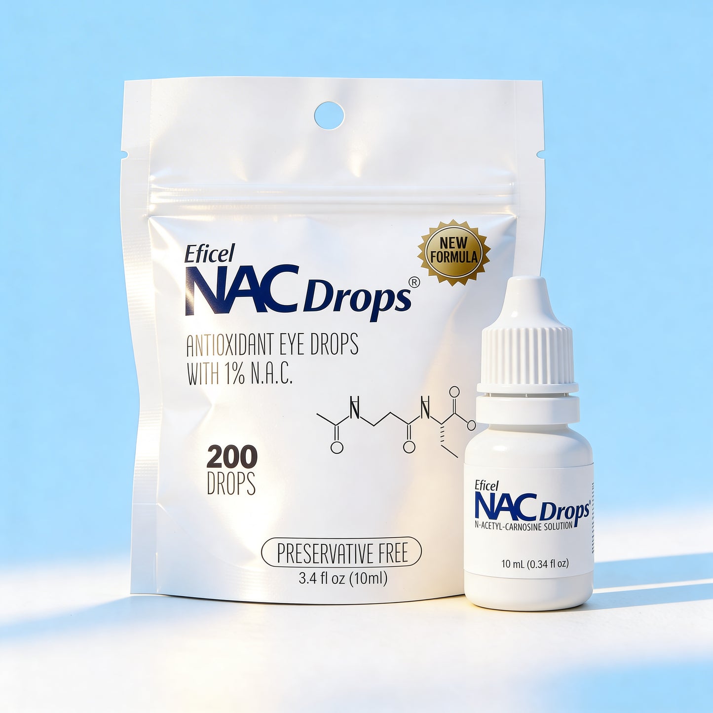 Bioactive Antioxidant Eye Drops NAC Drops - 1% N-Acetyl-Carnosine 10 mL Multi-Dose Bottle